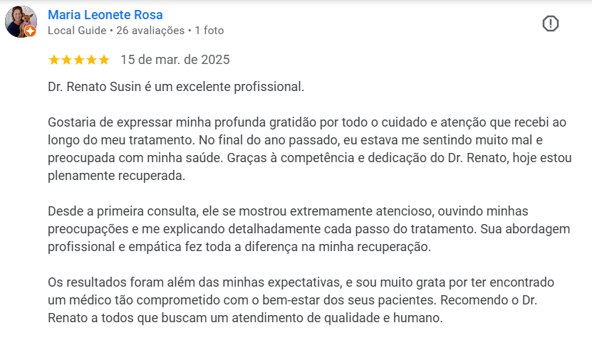 Depoimento de paciente Maria