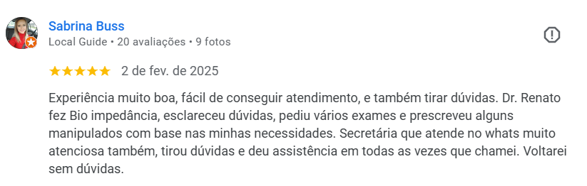 Depoimento de paciente Sabrina